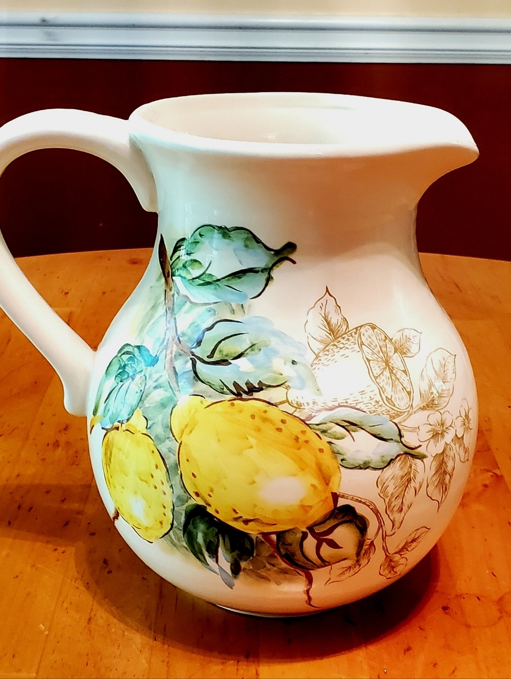 Maxcera Lemon Pitcher Handcrafted Spring Summer Decor Cottagecore